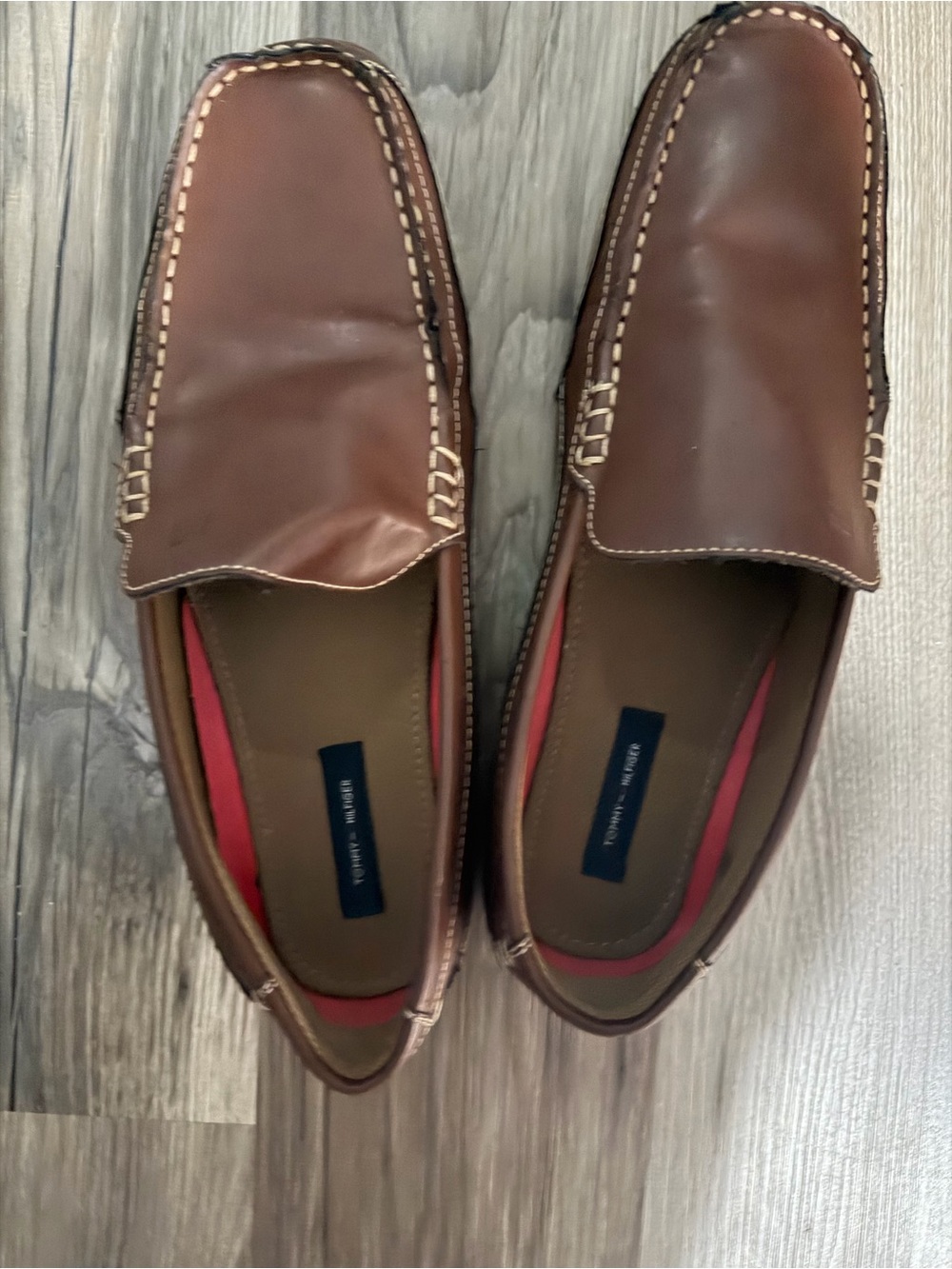 Tommy Hilfiger Brown Leather Slip-On Drivers